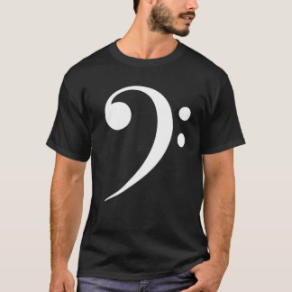 Witte Bass Clef Muzieksymbool Muziek Liefhebber T-shirt