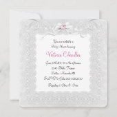 Witte Bassinet Baby Meisje Douche Kaart (Achterkant)