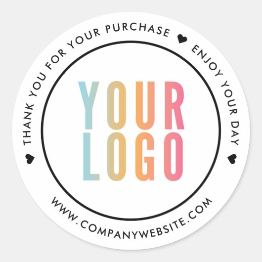 Witte Bedankt Voor Uw Aankoop Stickers Logo (Voorkant)