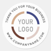 witte bedrijf logo bedank stickers (Voorkant)