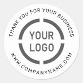 witte bedrijf logo bedankt stickers (Voorkant)