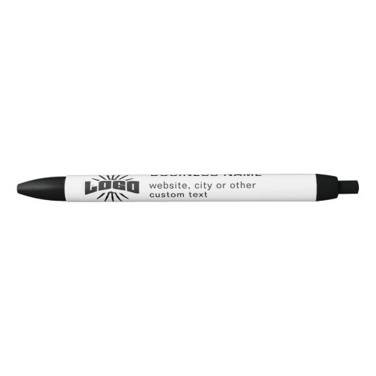 Witte Bedrijfs logo naam Bedrijf Merk Custom Zwarte Inkt Pen (Voorkant)