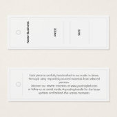 Witte Bedrijfsnaam Kleding Label Mini Visitekaartjes (Voorkant /achterkant)