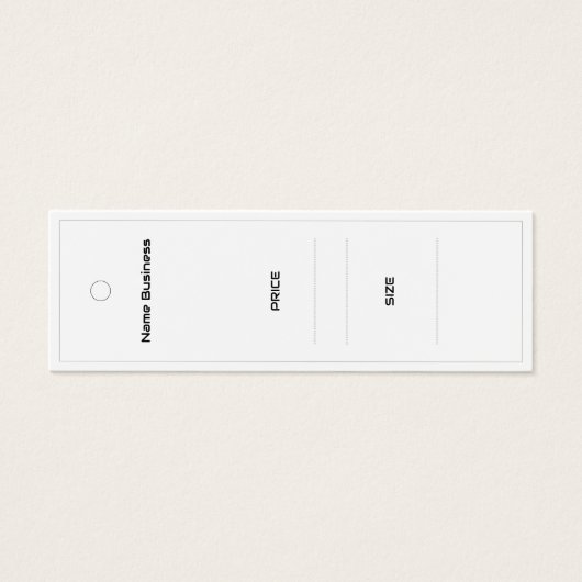 Witte Bedrijfsnaam Kleding Label Mini Visitekaartjes (Voorkant)
