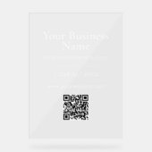 Witte Bedrijfsnaam Storefront QR Code Contactgegev Acryl Bord (Voorkant)