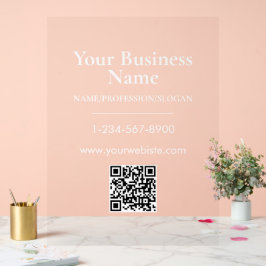 Witte Bedrijfsnaam Storefront QR Code Contactgegev Acryl Bord