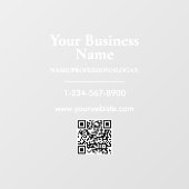 Witte bedrijfsnaam winkelpui QR-code contactinform Raamsticker (Vel)