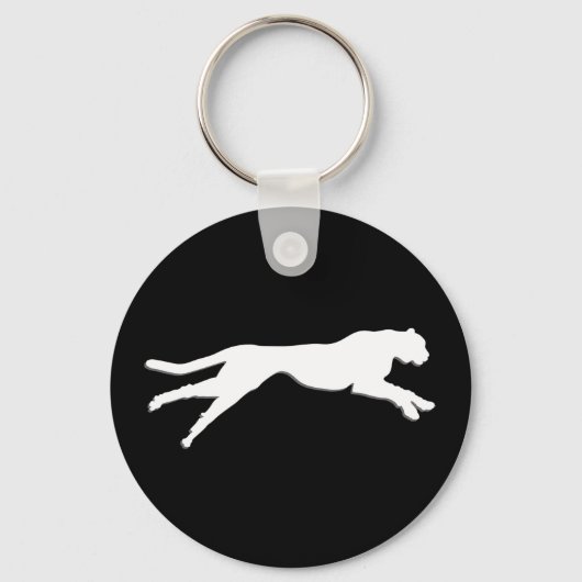Witte beeldschittering sleutelhanger (Voorkant)