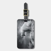 Witte Beer Hunter op ijs in water Bagagelabel (Voorkant verticaal)