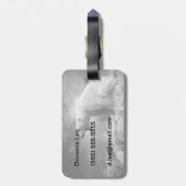 Witte Beer Hunter op ijs in water Bagagelabel (Achterkant verticaal)