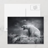 Witte Beer Hunter op ijs in water Briefkaart (Voorkant / Achterkant)