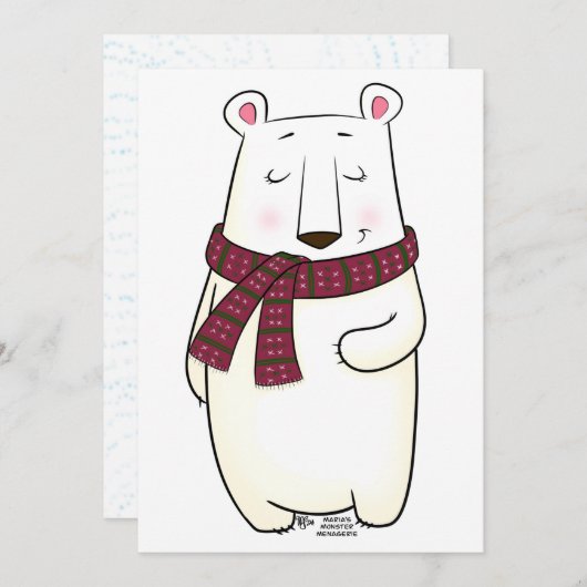 Witte beer, kerstkaart (Voorkant / Achterkant)