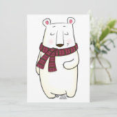 Witte beer, kerstkaart (Staand voorkant)