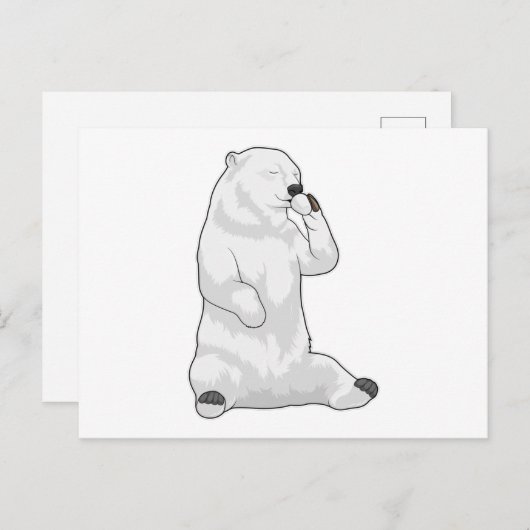 Witte beer koffiebeker briefkaart (Voorkant / Achterkant)