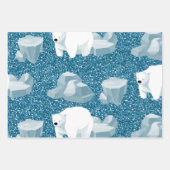 Witte Beer Noord-Wilde Dierenblauwe Koud Inpakpapier Vel (Voorkant)