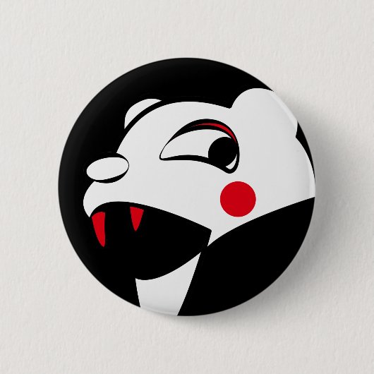 Witte Beer Ronde Button 5,7 Cm (Voorkant)