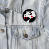 Witte Beer Ronde Button 5,7 Cm (In situ)