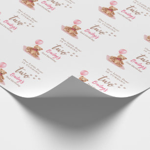Witte Beer Roze Verjaardag Elke Leeftijd Cadeaupapier