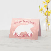 Witte Beer Silhouet Wenskaart Kaart (Gele Bloem)