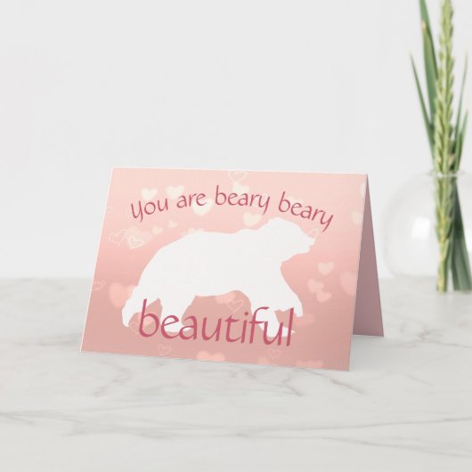 Witte Beer Silhouet Wenskaart Kaart (Voorkant)