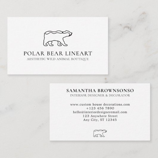 Witte Beer van wilde varkens Visitekaartje (Voorkant / Achterkant)