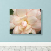 Witte Begonia Bloem Canvasprint Canvas Afdruk (Insitu (Houten vloer))