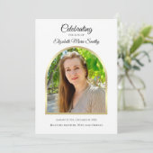 Witte begrafenis of viering van het leven programmakaart (Staand voorkant)