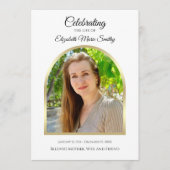 Witte begrafenis of viering van het leven programmakaart (Voorkant)