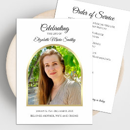 Witte begrafenis of viering van het leven programmakaart