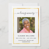 Witte begrafenis viering van het leven fotoprogram kaart (Voorkant)