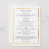 Witte begrafenis viering van het leven fotoprogram kaart (Achterkant)