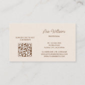 Witte beige 3D bloemen Visitekaartje (Achterkant)