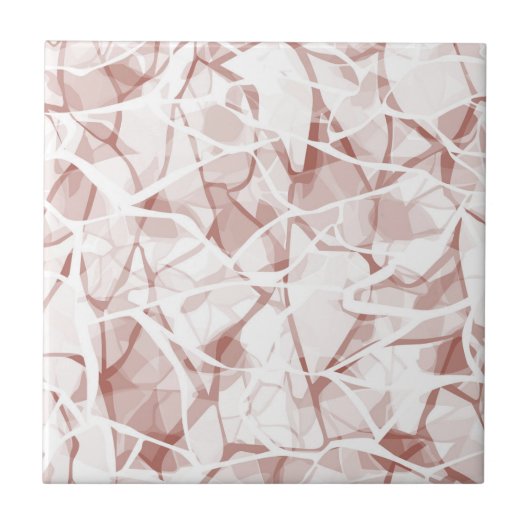 witte beige abstract mode moderne patroon    tegeltje (Voorkant)