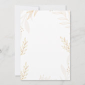 Witte Beige Elegante Bloemen Bruiloft Uitnodiging (Achterkant)