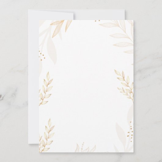 Witte Beige Elegante Bloemen Bruiloft Uitnodiging (Achterkant)