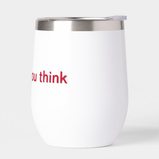 Witte beker afgedrukt als doen wat je denkt (Links)