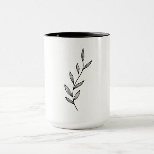 Witte beker met handgemaakte ontwerp mok (Midden)