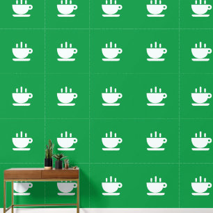 Witte beker van de groene keuken van Java Behang