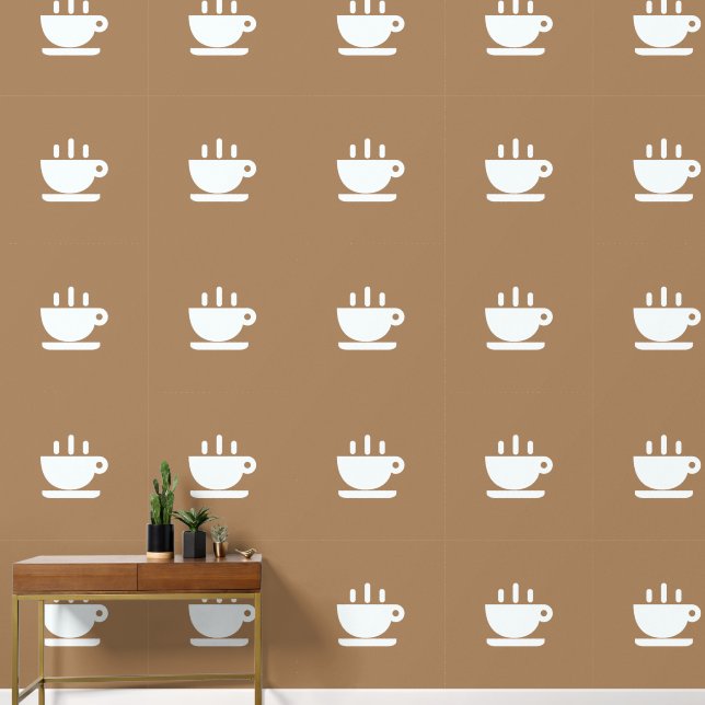 Witte beker van Java LT Brown Keuken Behang (Hal)