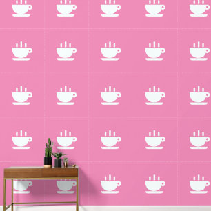 Witte beker van Java Roze Keuken Behang