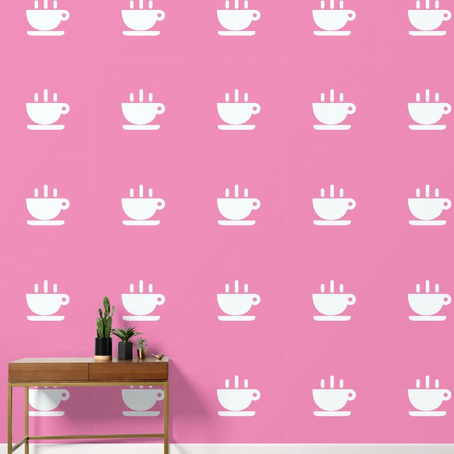 Witte beker van Java Roze Keuken Behang (Hal)