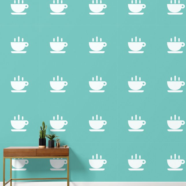 Witte beker van Java Sage Aqua Keuken Behang (Hal)