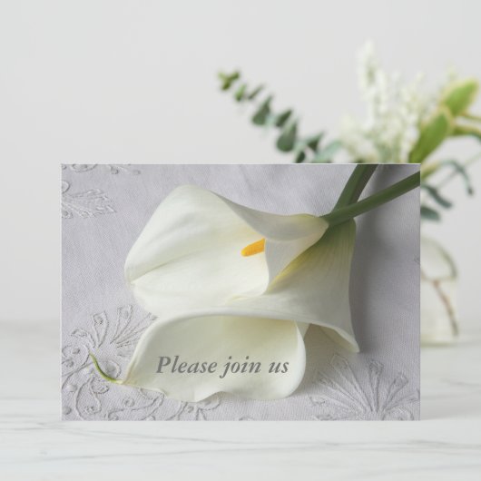 witte belastering op uitnodiging voor linnen bruil (Staand voorkant)