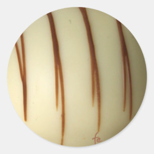 witte Belgische chocolade Ronde Sticker