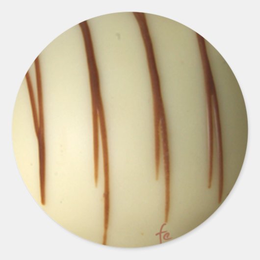 witte Belgische chocolade Ronde Sticker (Voorkant)