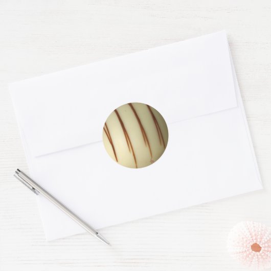 witte Belgische chocolade Ronde Sticker (Envelop)
