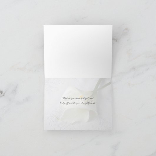 Witte belletjes op linnen dank je bedankkaart (Binnen)