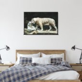 Witte Bengaalse tijger verpakt Canvas Afdruk (Insitu (Slaapkamer))