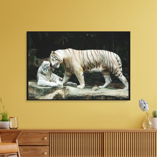 Witte Bengaalse tijger verpakt Canvas Afdruk (Insitu (Woonkamer))