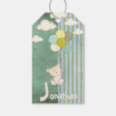 Witte Beren ballonnen Cute Rustic Cadeaulabel (Voorkant)